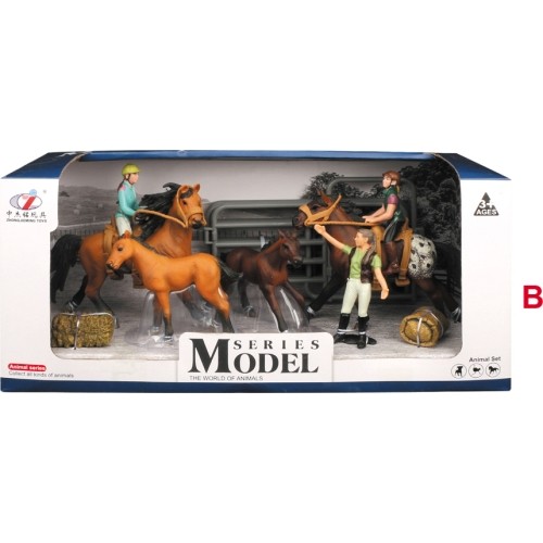 Set of Horses with Figurines