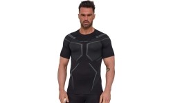 Men’s Short-Sleeve Performance Shirt Brubeck Dry SS1466M - Czarny/grafitowy