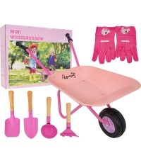 Little Gardener's Set with Wheelbarrow Pink