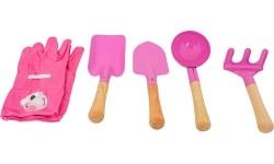 Little Gardener's Set with Wheelbarrow Pink