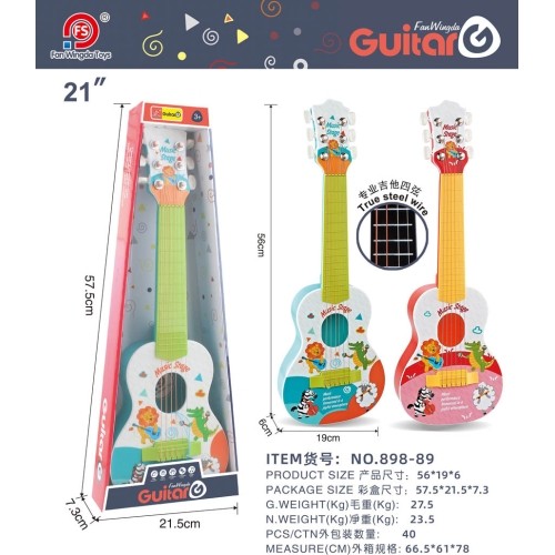 Gitara dla dzieci Zwierzęta, niebieska