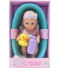 Baby doll with bathtub + accessories