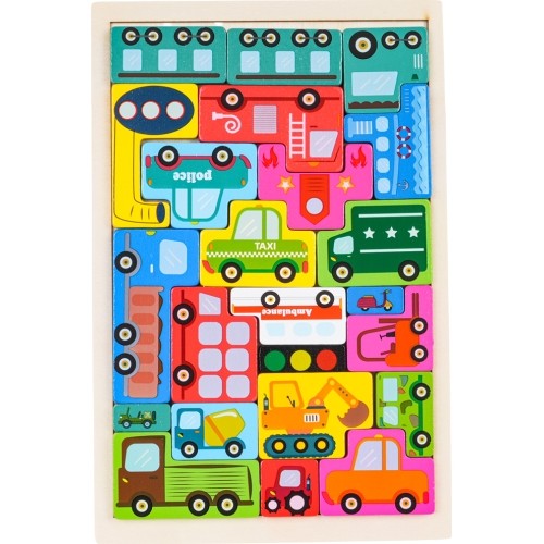 Wooden Vehicles Jigsaw Puzzle Set