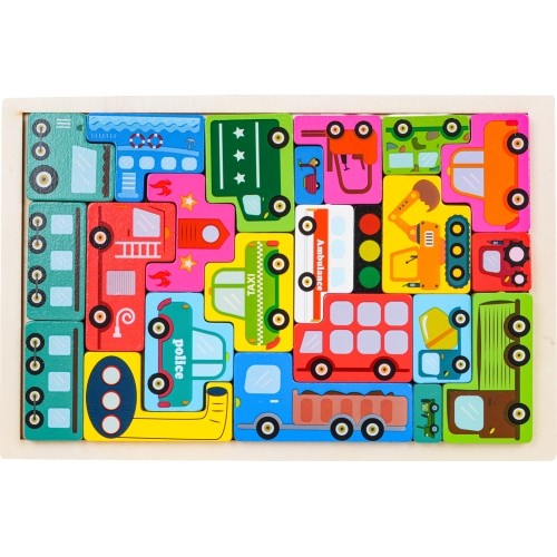 Wooden Vehicles Jigsaw Puzzle Set