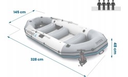 Ponton dmuchany Mariner 4 dla 4 osób wiosła pompka uchwyty na wędkę i silnik INTEX 68376