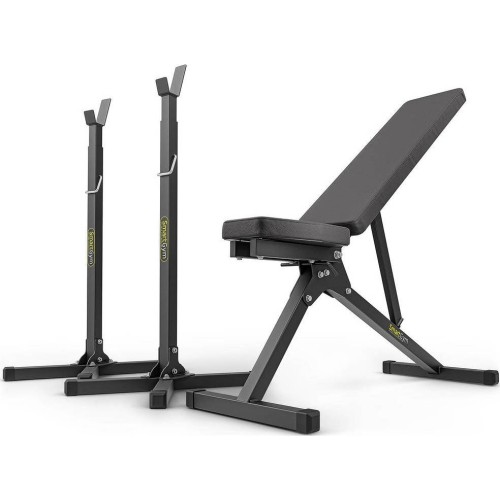 Zestaw treningowy SG1 | Ławka do ćwiczeń +  Stojaki pod sztangę regulowane - SmartGym Fitness Accessories