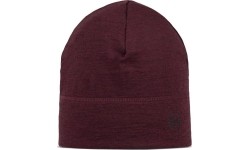 Lekka czapka z wełny merino, granatowa czerwień - 653