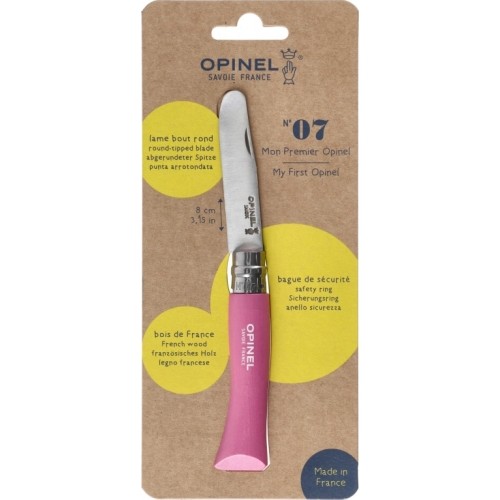 Nóż dziecięcy My First Opinel Nr.7, różowa rączka