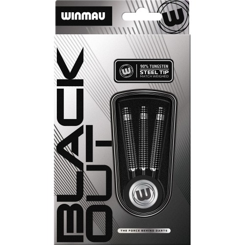 Rzutki Winmau Blackout 1 ze stalową końcówką, 90% wolframu