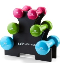 Zestaw hantli fitness winylowych 12 kg ze stojakiem - UpForm