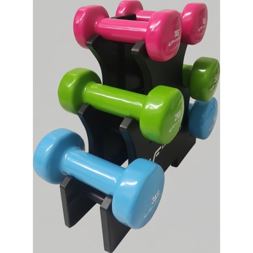 Zestaw hantli fitness winylowych 12 kg ze stojakiem - UpForm