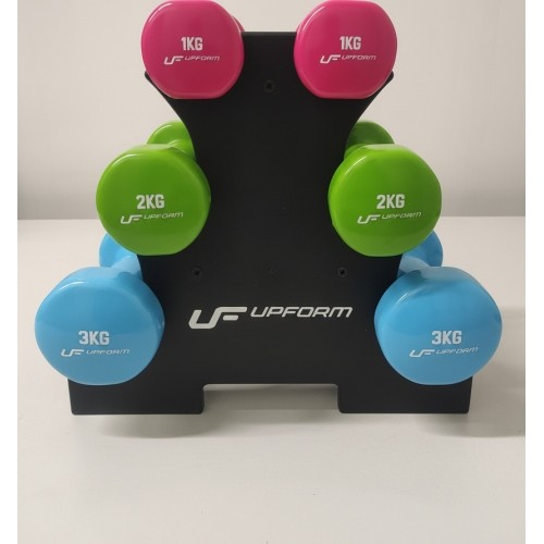 Zestaw hantli fitness winylowych 12 kg ze stojakiem - UpForm