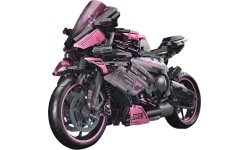 Klocki konstrukcyjne motocyklista, różowe, 2066 elementów