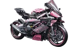 Klocki konstrukcyjne motocyklista, różowe, 2066 elementów