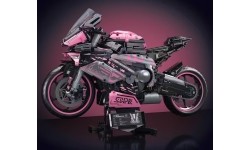 Klocki konstrukcyjne motocyklista, różowe, 2066 elementów