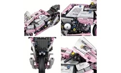 Klocki konstrukcyjne motocyklista, różowe, 2066 elementów