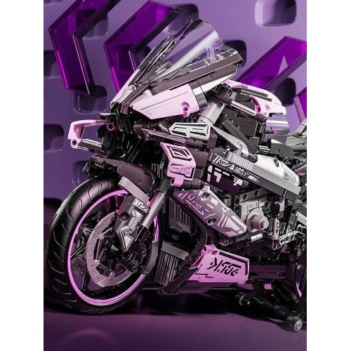 Klocki konstrukcyjne motocyklista, różowe, 2066 elementów