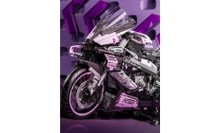 Klocki konstrukcyjne motocyklista, różowe, 2066 elementów