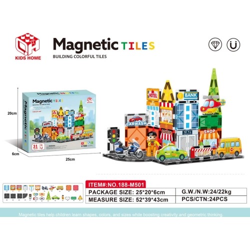 Magnetyczny zestaw klocków City 31 el.