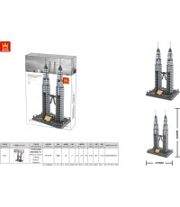 Petrona Wieże Kuala Lumpur, zestaw klocków 1158 elementów
