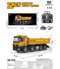 Wywrotka R/C żółta w skali 1:14