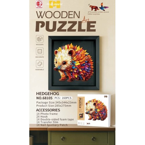 Drewniane puzzle 160 el. Jeż