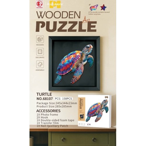 Wooden Jigsaw Puzzle Set 158el. Turtle