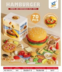 Zestaw fast food z akcesoriami do hamburgerów