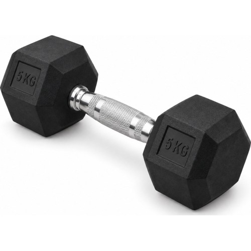 HEX PRO Rubber Dumbbell - 5,0 kg