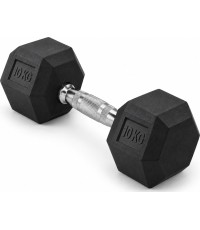 HEX PRO Rubber Dumbbell - 10 kg