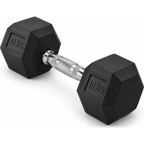 HEX PRO Rubber Dumbbell - 10 kg