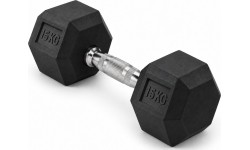 HEX PRO Rubber Dumbbell - 15 kg