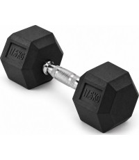 HEX PRO Rubber Dumbbell - 17,5 kg