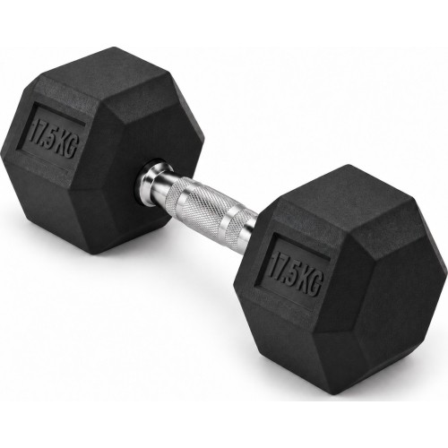 HEX PRO Rubber Dumbbell - 17,5 kg