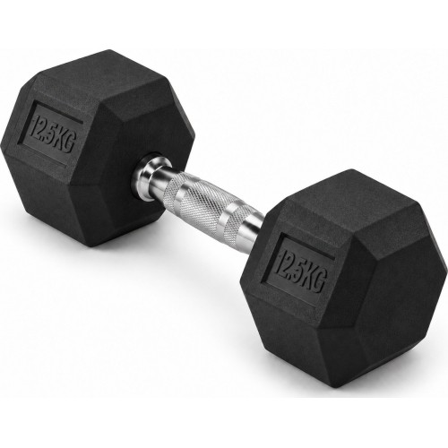 HEX PRO Rubber Dumbbell - 12.5 kg