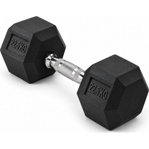 HEX PRO Rubber Dumbbell - 22,5 kg