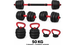 Regulowany FiTKER® hantel, sztanga i kettlebell, zestaw 3 w 1 - 50kg