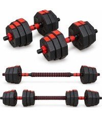 Adjustable HEX Dumbbell & Barbell 2-in-1 Set - 30kg