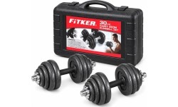 Adjustable Cast Iron Dumbbell Set with Carry Case - 15 kg