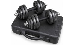 Adjustable Cast Iron Dumbbell Set with Carry Case - 15 kg
