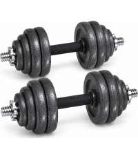 Regulowany zestaw żeliwnych hantli FiTKER® z torbą - 15 kg