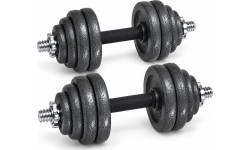 Adjustable Cast Iron Dumbbell Set with Carry Case - 15 kg