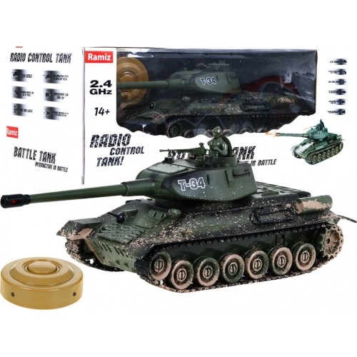 Czołg zabawkowy T-34 kamuflaż, 1:28