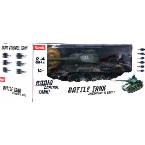 Czołg zabawkowy T-34 kamuflaż, 1:28