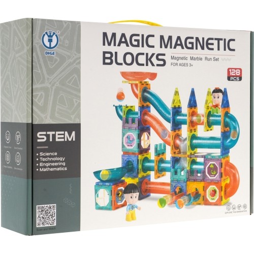 Zestaw klocków magnetycznych, 128 elementów