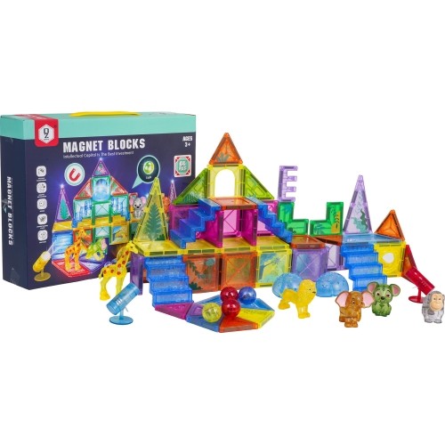 3D ZOO Magnetic Blocks Set 64 pcs.