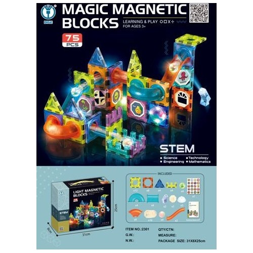 Magnetic Blocks Set of 75 elements
