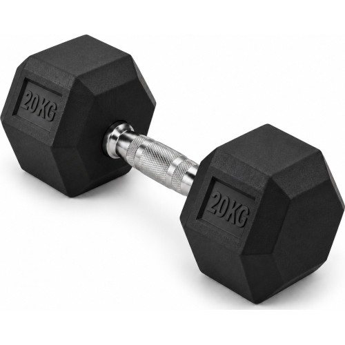 HEX PRO Rubber Dumbbell - 20 kg