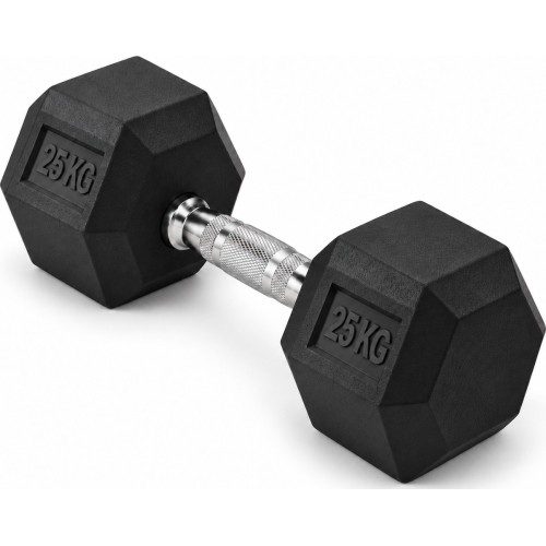HEX PRO Rubber Dumbbell - 25 kg