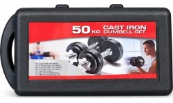 Regulowany zestaw żeliwnych hantli FiTKER® z torbą - 50kg